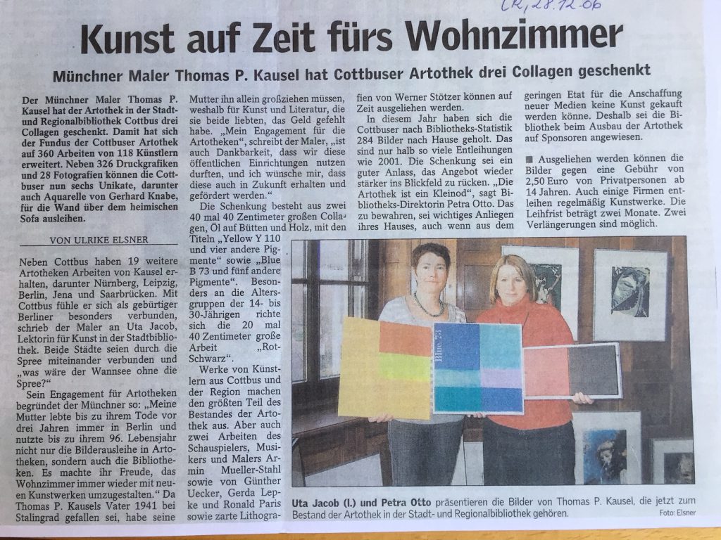 Farbfeldmalerei für Artothek Cottbus