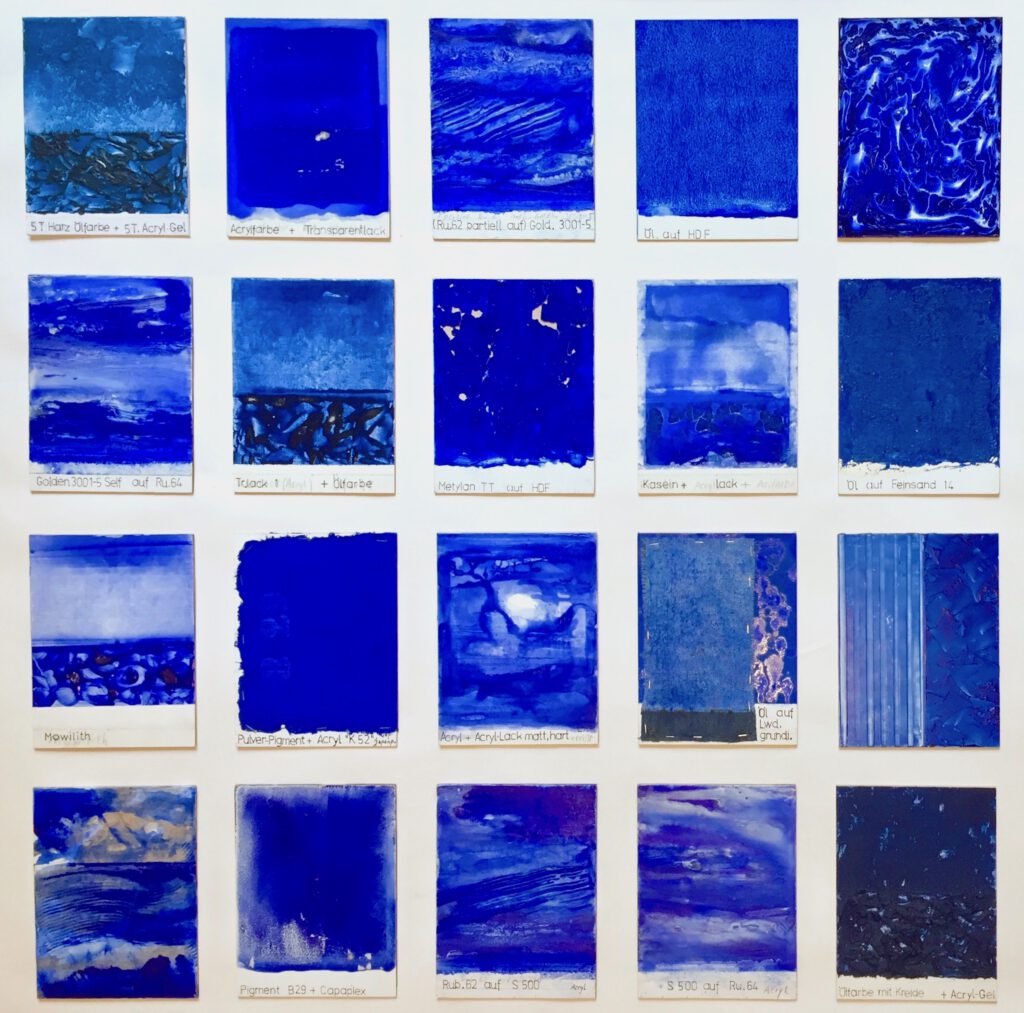 Yves Klein malerei monochromUltramarinblau. Yves Klein blau.