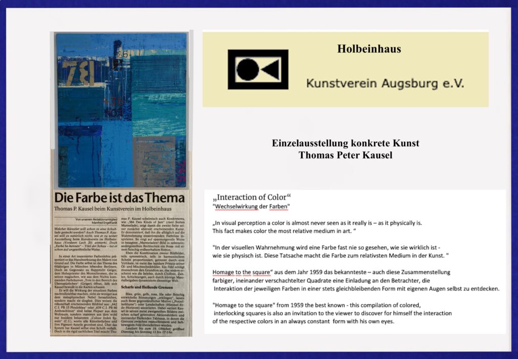 Kunstverein Augsburg Im Holbeinhaus Einzelausstellung