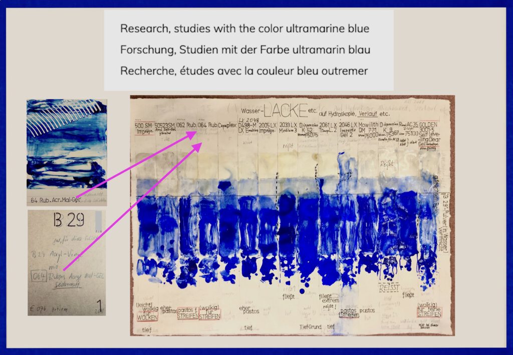 Forschung, Studien Yves KleinUltramarinblau. Yves Klein blau.