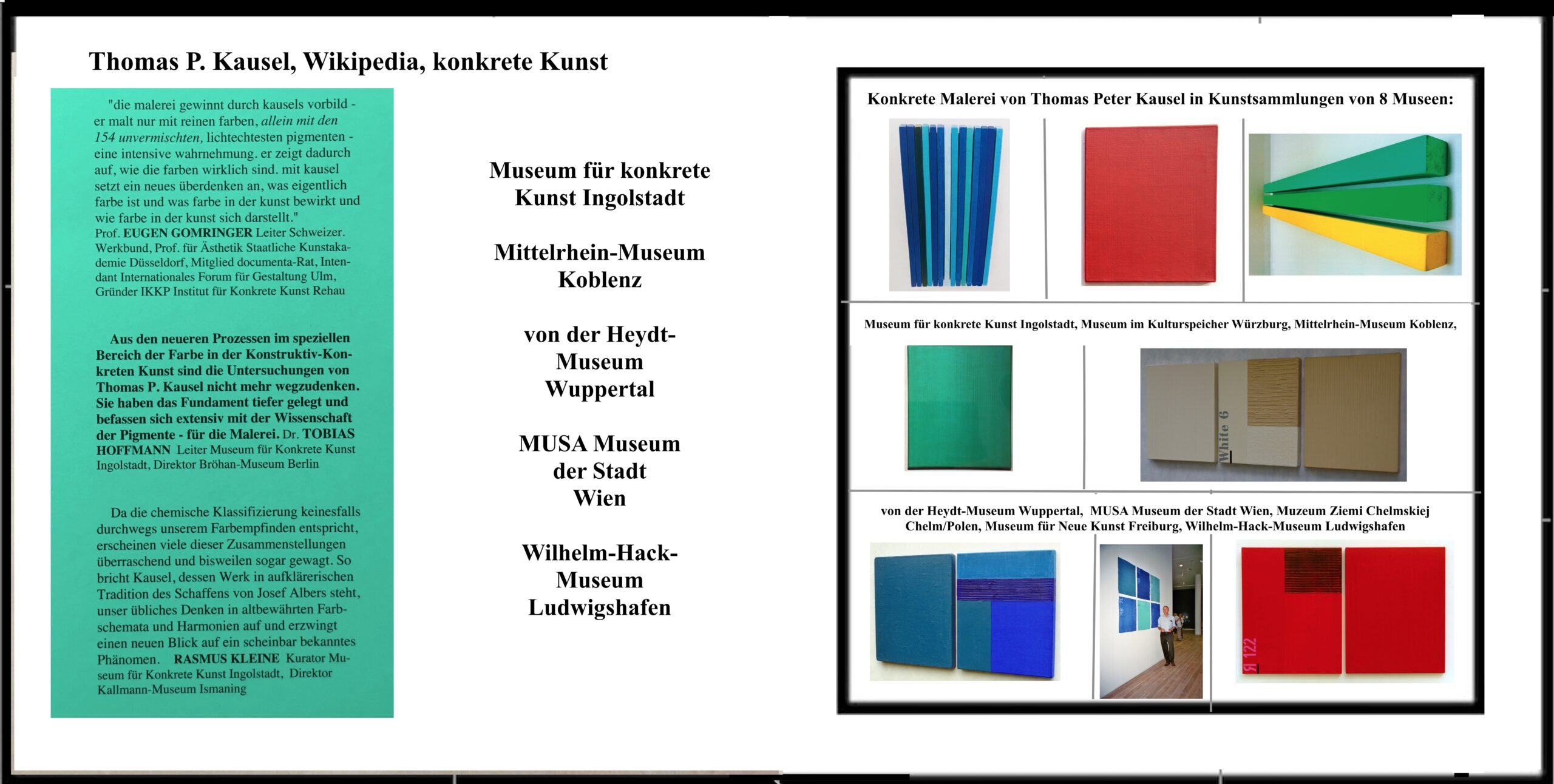 Wikipedia Thomas Kausel konkrete Kunst