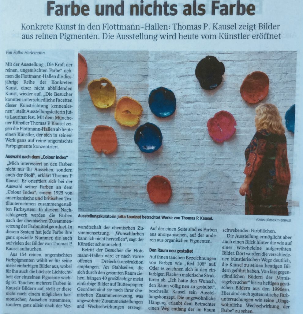zeitgenössische Kunst in der städtischen Galerie der Flottmann Halle in heerne